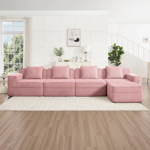 Modular 4 Seat L Shape Sectional Boneless Sofa, photo 2 of 10