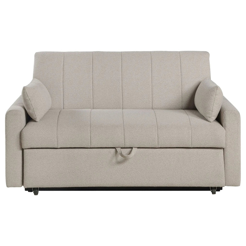 Portland Boucle Upholstered Sleeper Sofa Bed Latte by Unique Piece Furniture