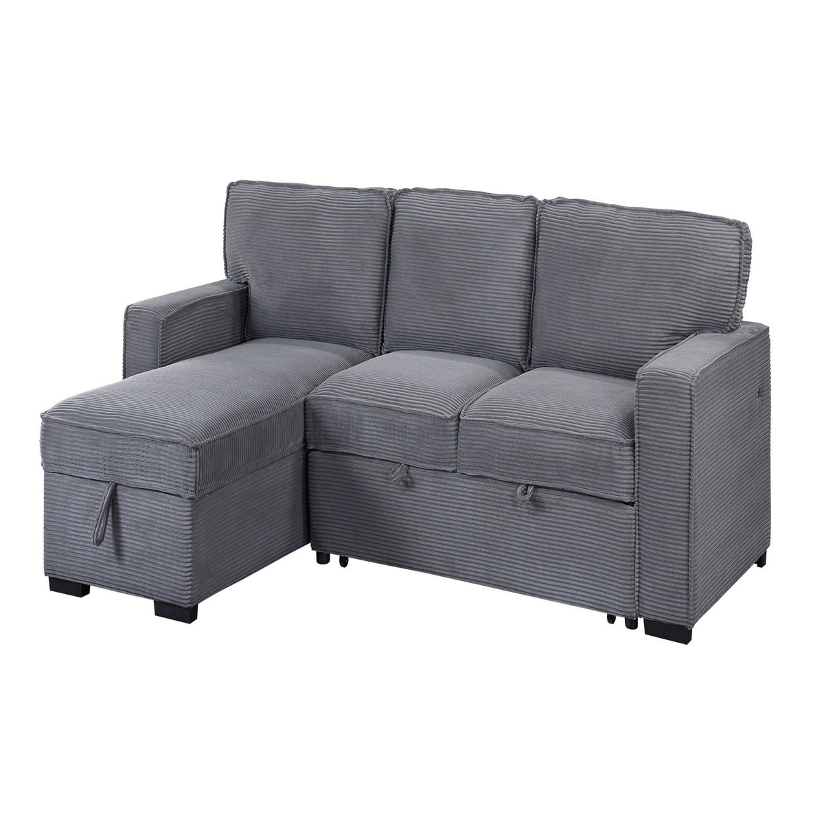 Pull Out Sofa Bed Sectional with Modern Design - Dark Gray, photo 5 of 12