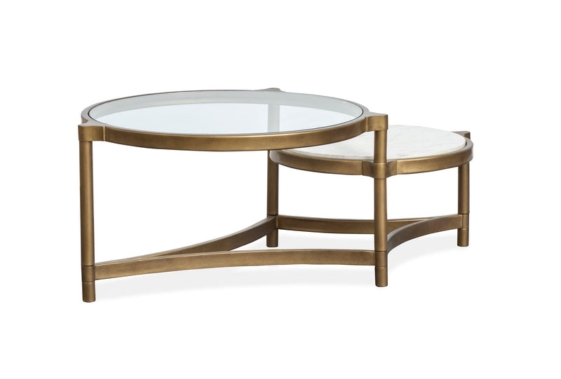 Cassidy - Shaped Cocktail Table - Aged Brass And Volakas Classic, photo 3 of 7