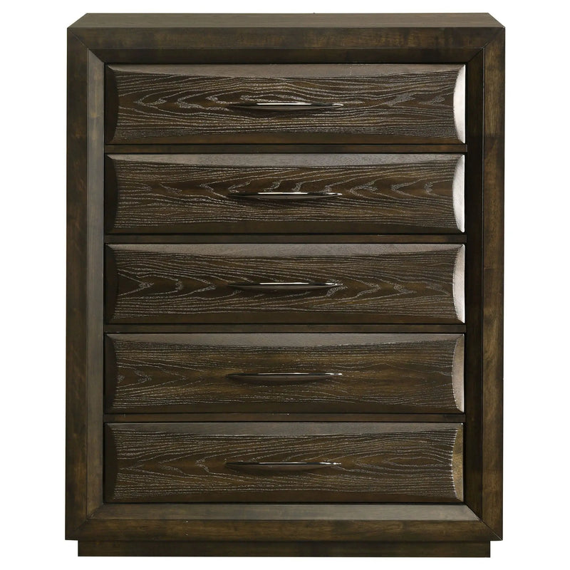 Atlas 5-drawer Bedroom Chest of Drawers Dark Oak by Unique Piece Furniture