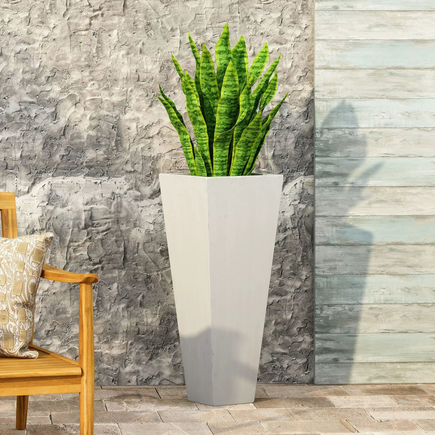 Outdoor Modern Cast Stone Planter by HouseOfZazla