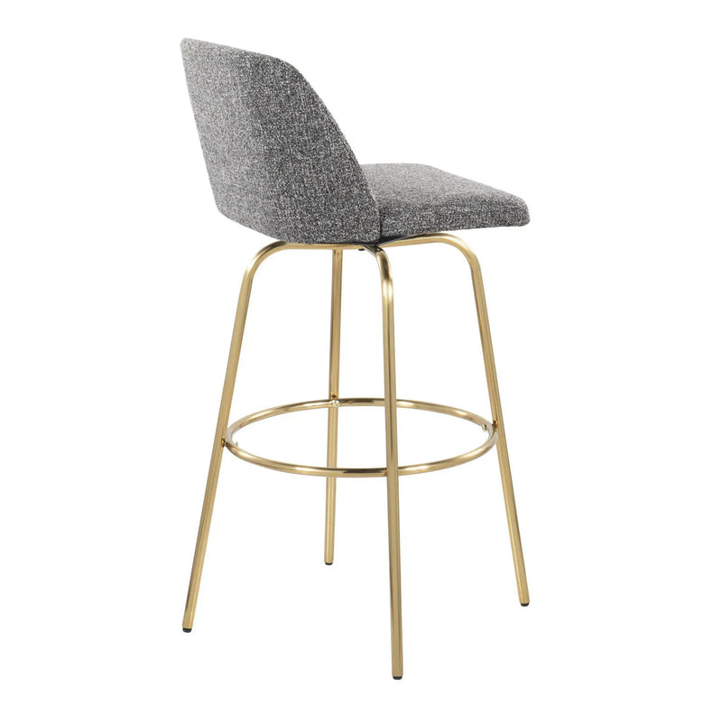 Toriano - Contemporary Fixed Height Barstool With Swivel With Round Footrest (Set of 2) by Unique Piece Furniture
