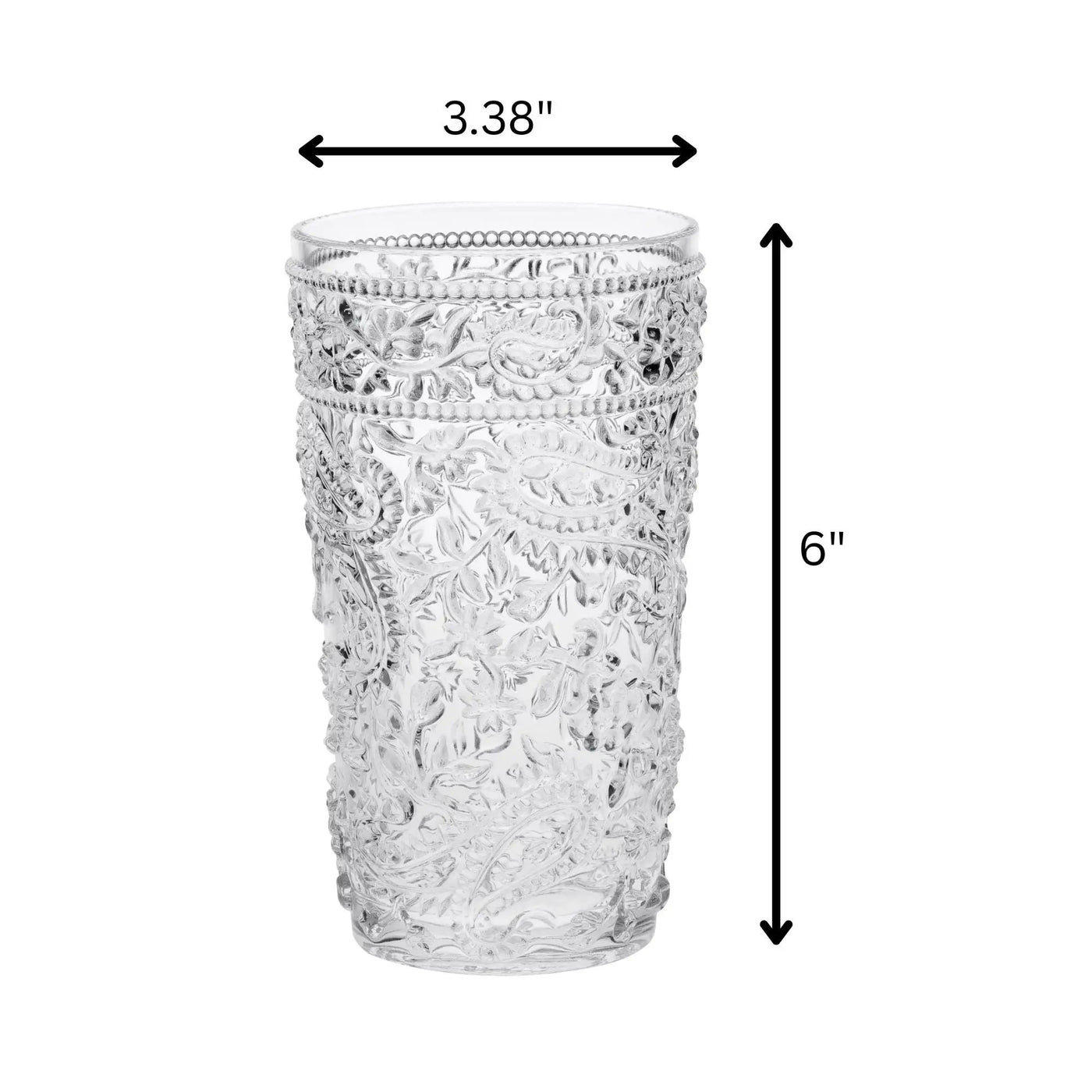 Paisley Style Acrylic Hi Ball Glasses (Set of 4) by HouseOfZazla