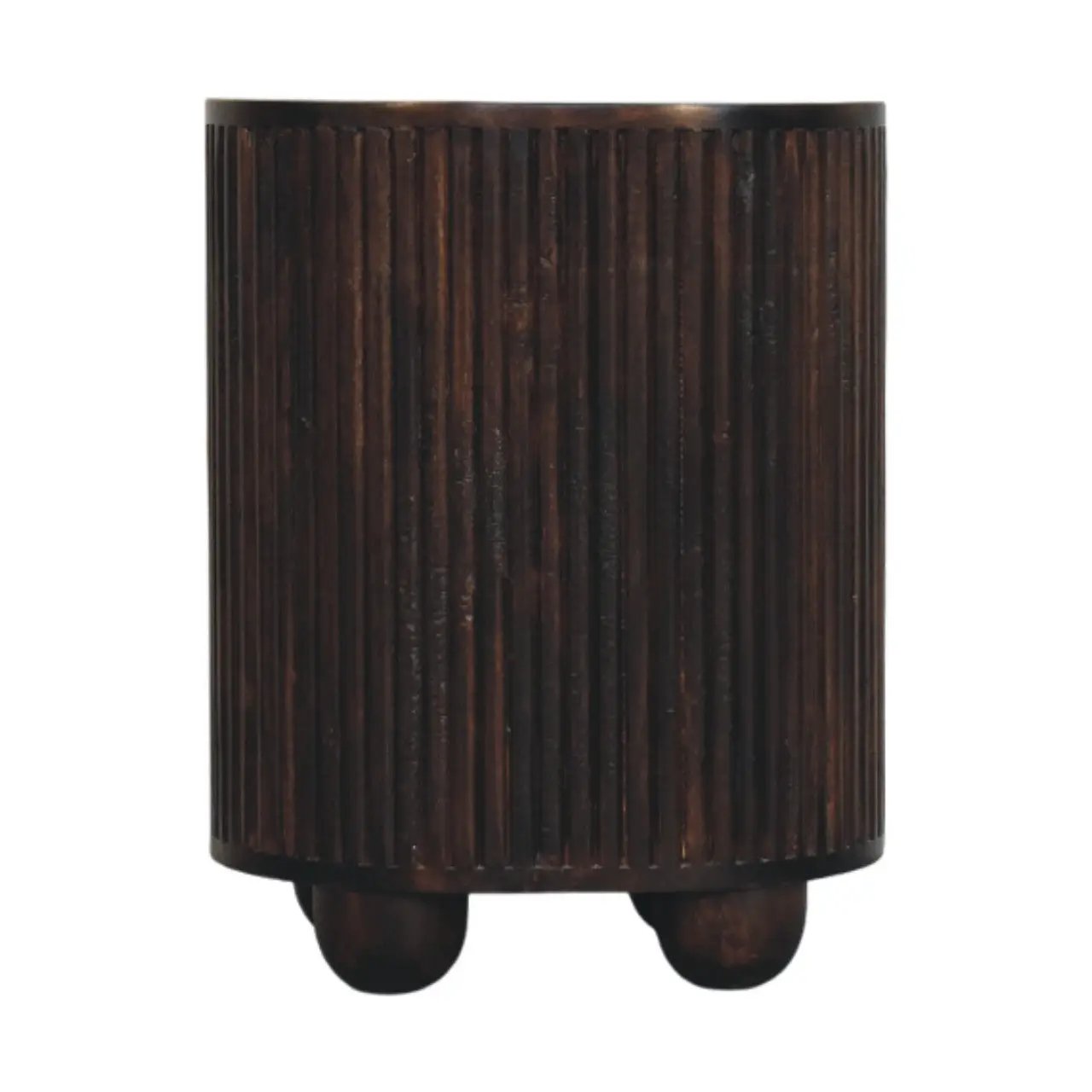Solid Wood Curved Fluted 3-Drawer Drum Chest by HouseOfZazla