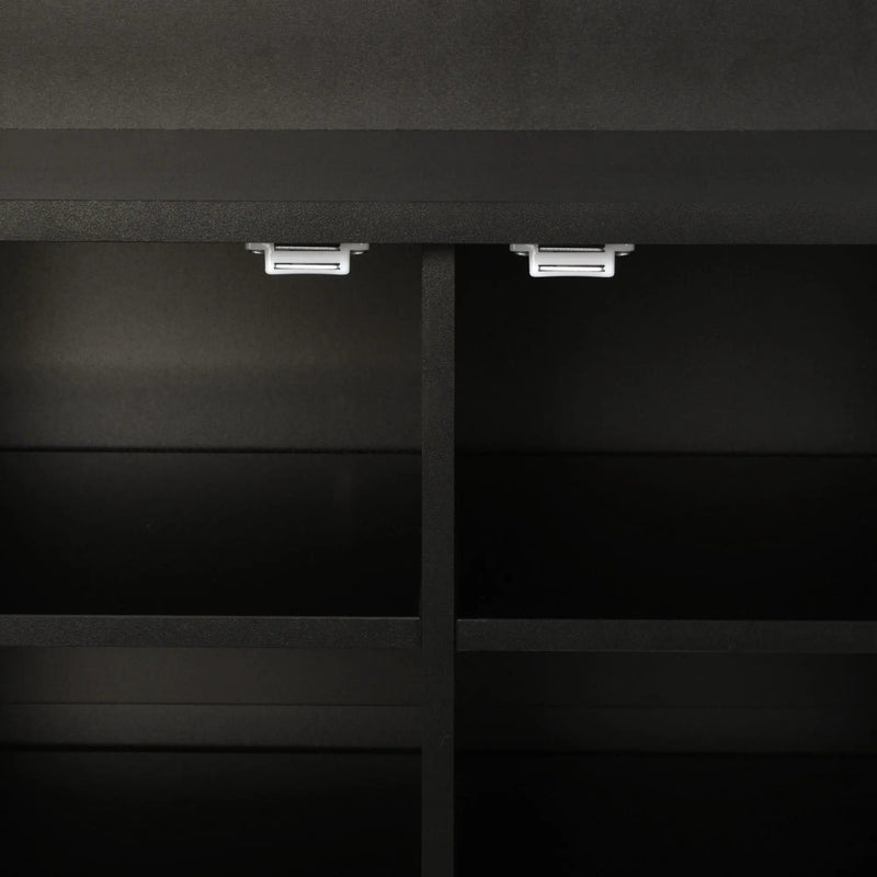 Entryway Bench With Coat Rack, 3 In 1 Design And Adjustable Shelves