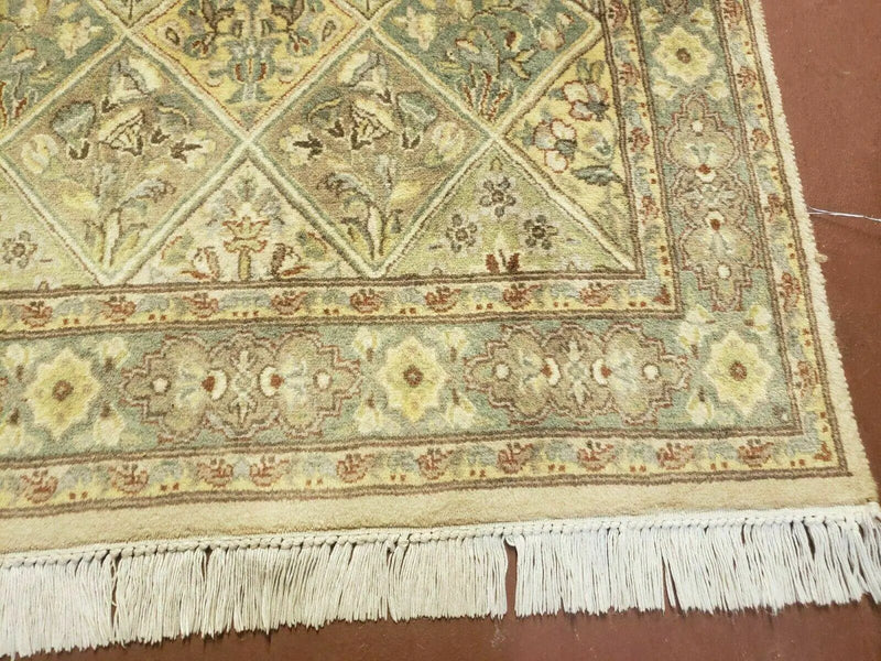 2' 7" X 9' Vintage Handmade India Floral Oriental Wool Runner Rug Hand Knotted by Jewel Rugs