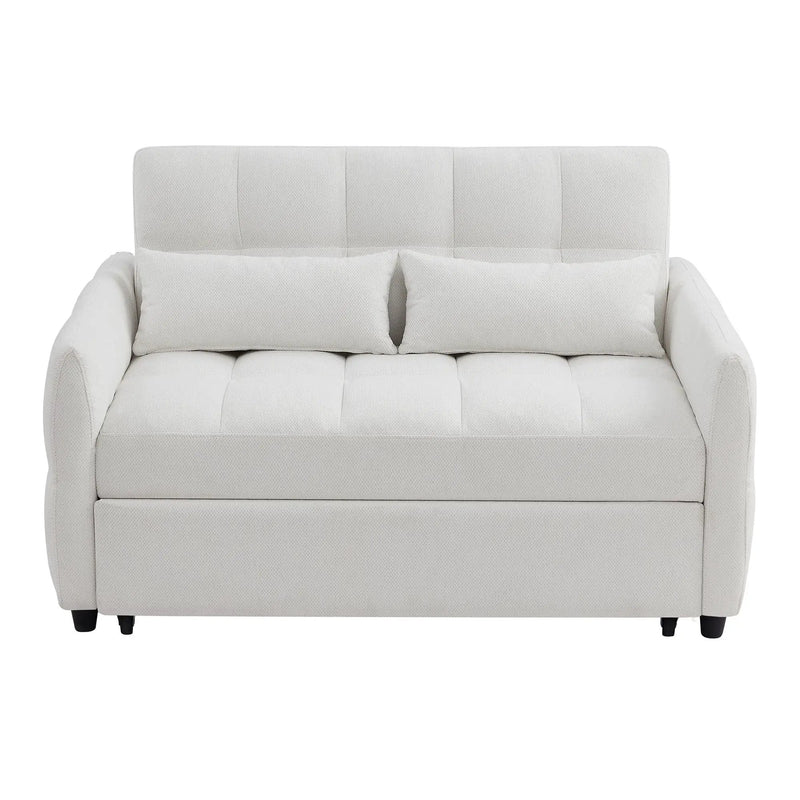 Loveseat Sofa Pull-Out Bed With Adjustable Backrest, 3 USB Ports And 2 Lumbar Pillows For Living Room by HouseOfZazla