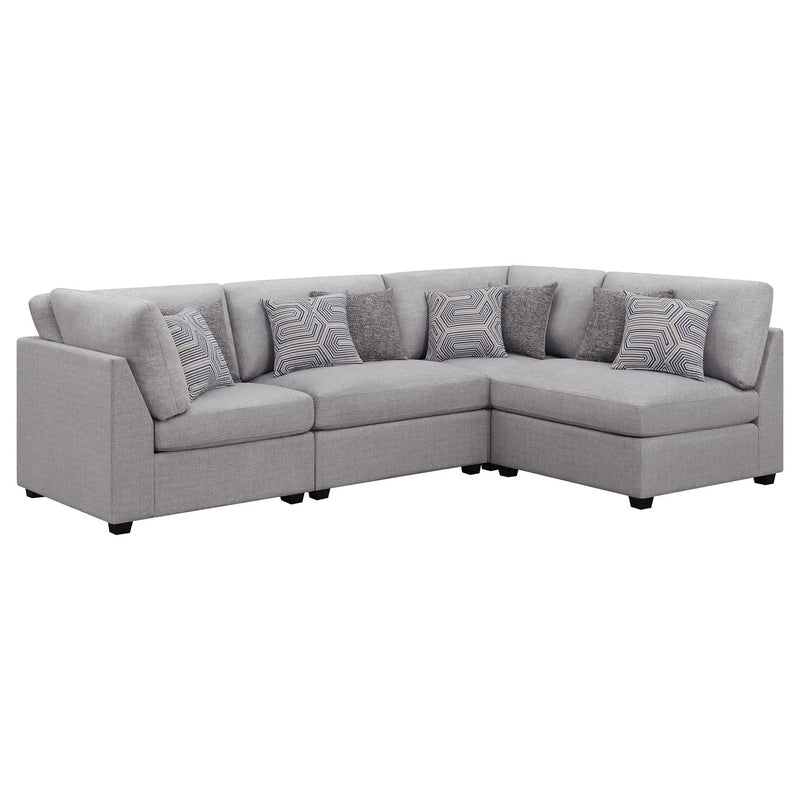 Cambria 4-piece Upholstered Modular Sectional Sofa Grey by Unique Piece Furniture