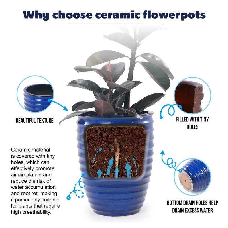 Handmade Sapphire Garden Pot by HouseOfZazla
