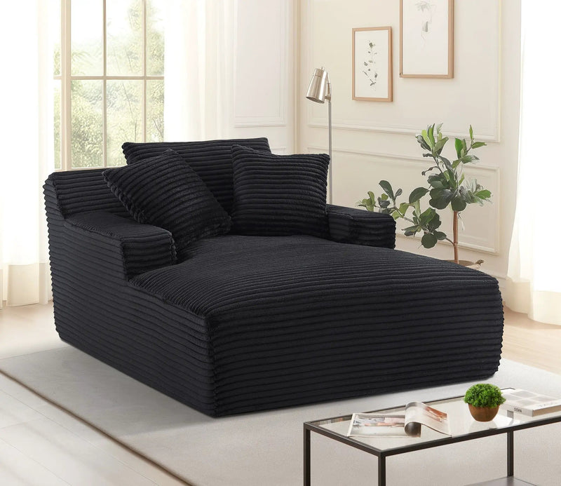 Cloudline - Oversized Chaise Lounge, Modern Comfy Couch With Full Foam Cushioning, Cozy Sleeper Sofabed by HouseOfZazla