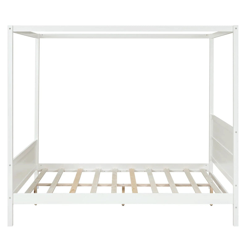 Canopy Platform Bed With Headboard And Footboard, Slat Support Leg by HouseOfZazla