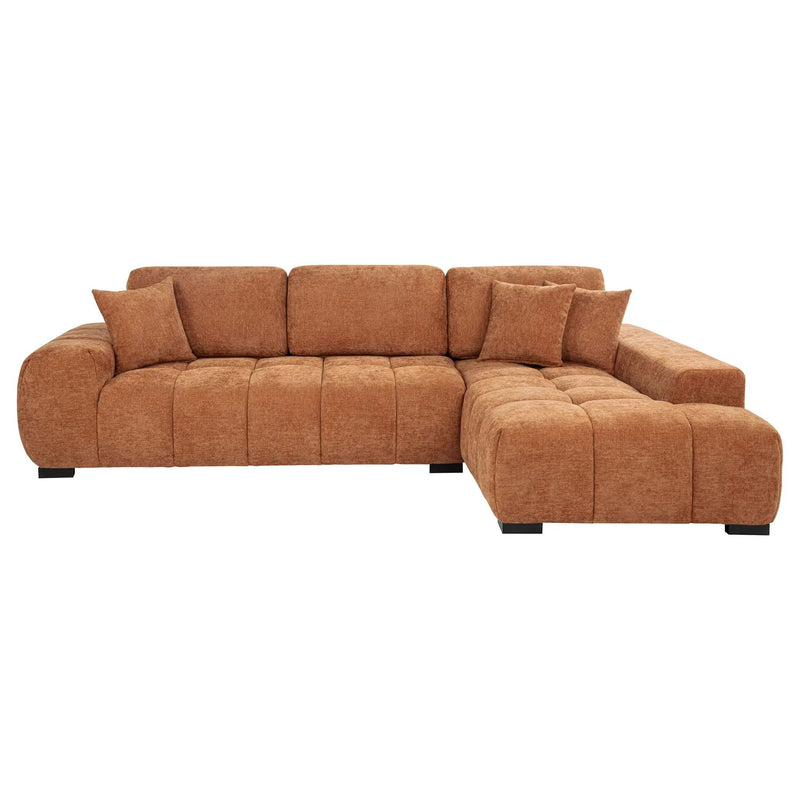 Octavia Upholstered Sectional Chaise Sofa Orange by Unique Piece Furniture