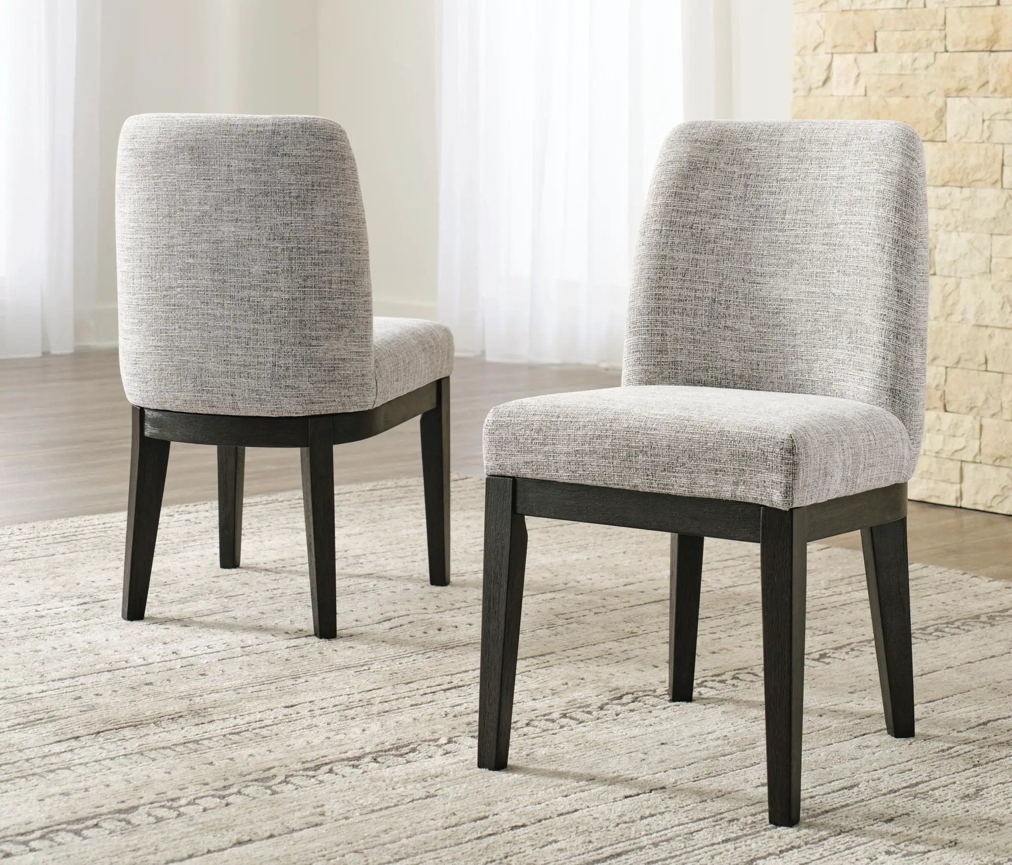 Burkhaus - Dining UPH Side Chair (Set of 2) - Beige / Dark Brown by Unique Piece Furniture