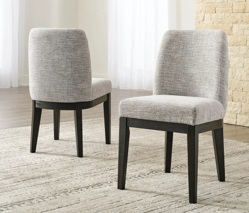 Burkhaus - Dining UPH Side Chair (Set of 2) - Beige / Dark Brown by Unique Piece Furniture