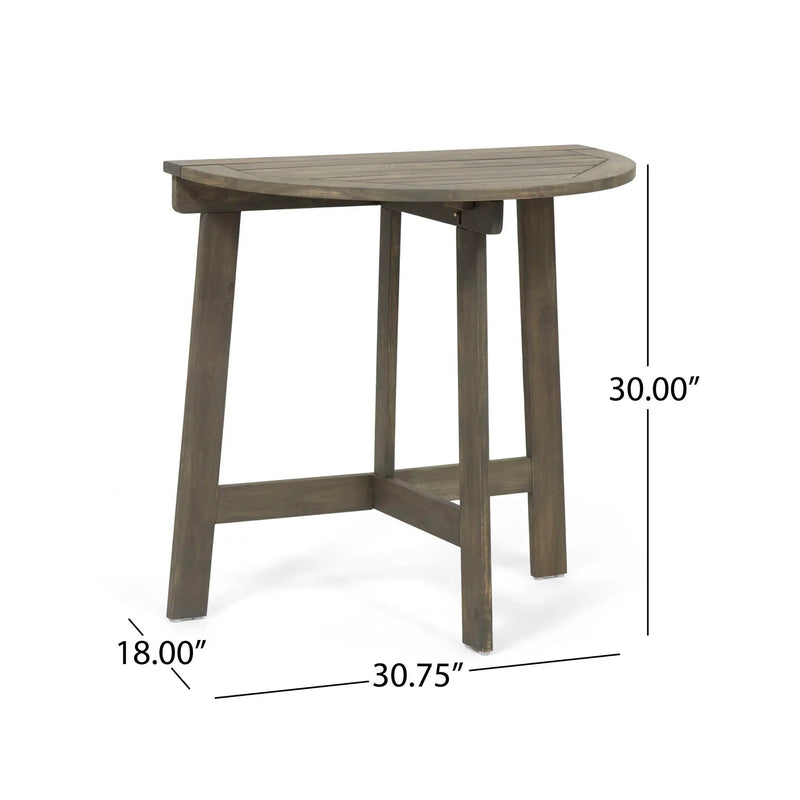 Outdoor Half Round Folding Acacia Wood Bistro Table by HouseOfZazla
