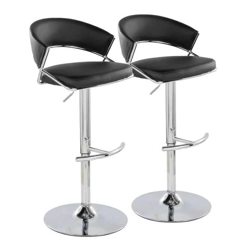 Jie - Contemporary Adjustable Barstool With Swivel & Rounded T Footrest (Set of 2) by Unique Piece Furniture