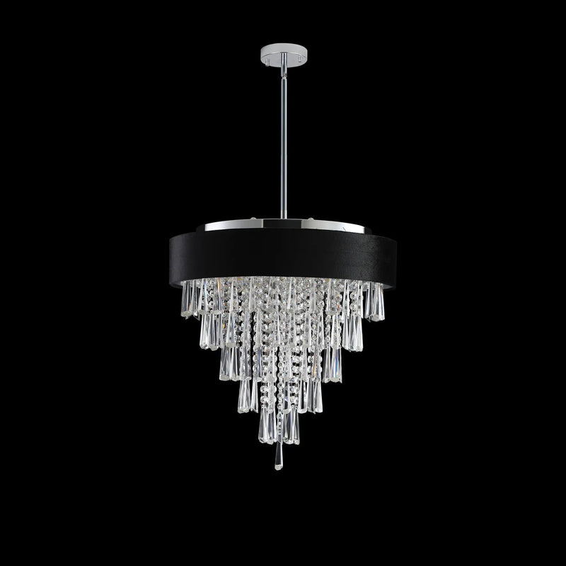 18-inch Modern Crystal Chandelier with Black Velvet Shade by HouseOfZazla