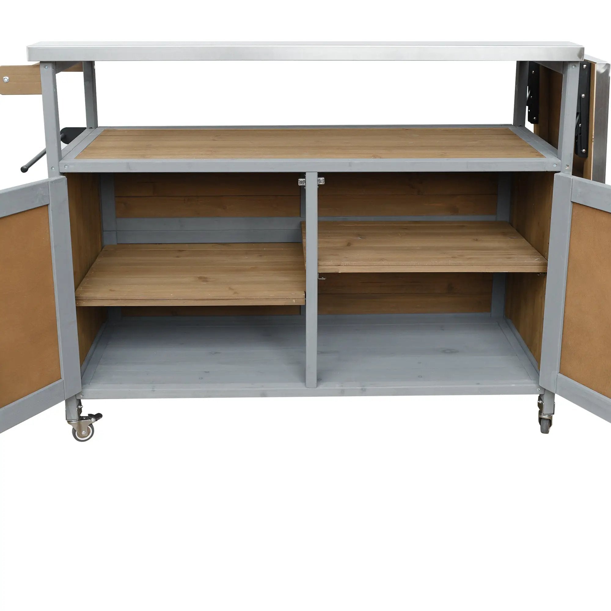 Foldable Outdoor Kitchen Island Patio Mobile Kitchen Cart by HouseOfZazla