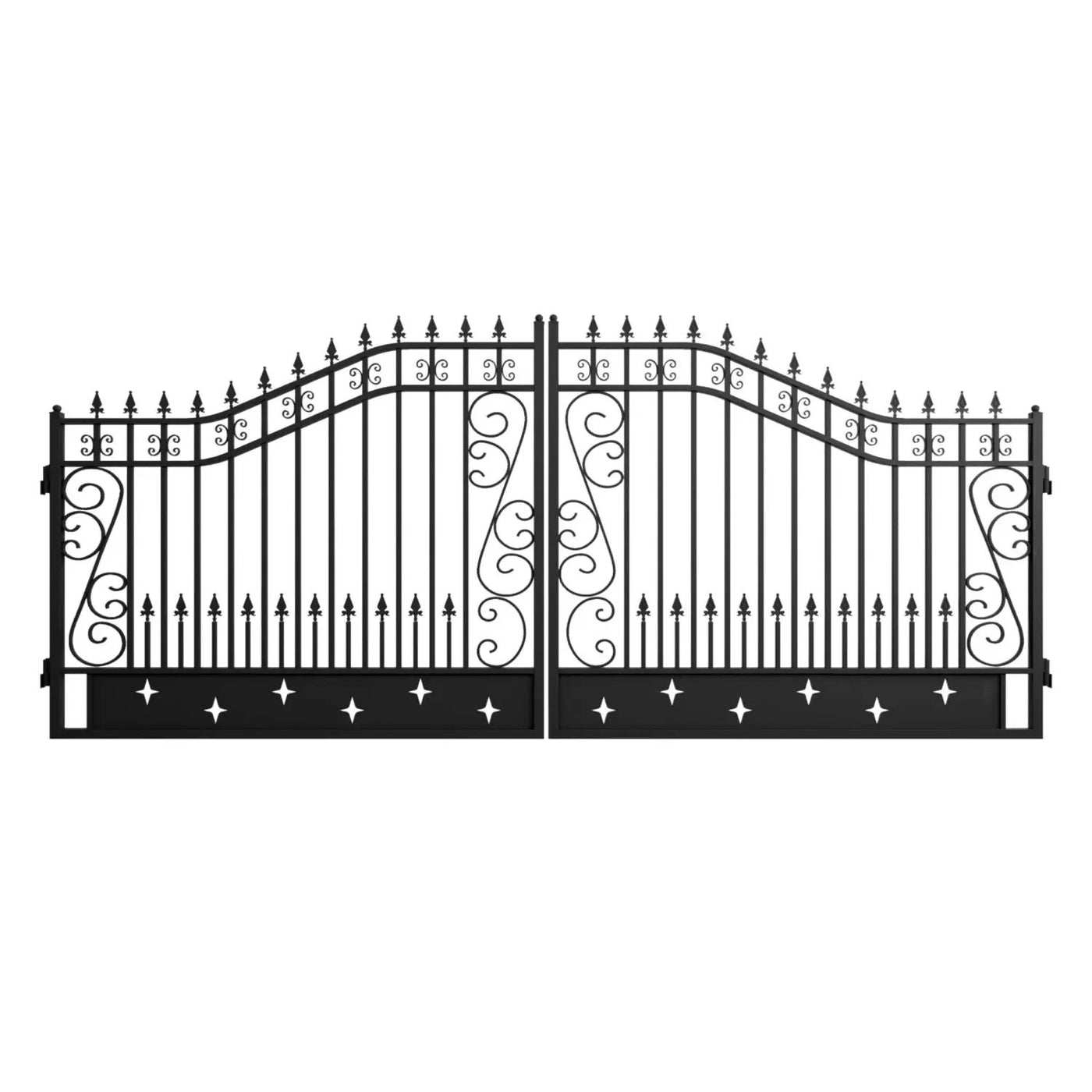 16x8 ft Dual Swing Driveway Gate with Star Pattern by Chery Industrial