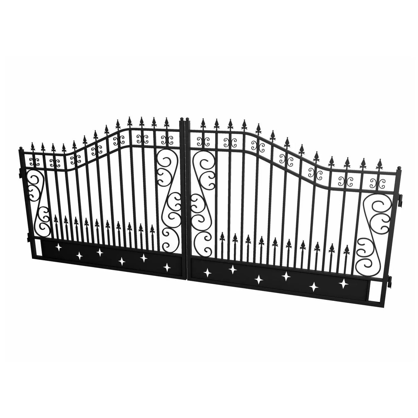 16x8 ft Dual Swing Driveway Gate with Star Pattern by Chery Industrial