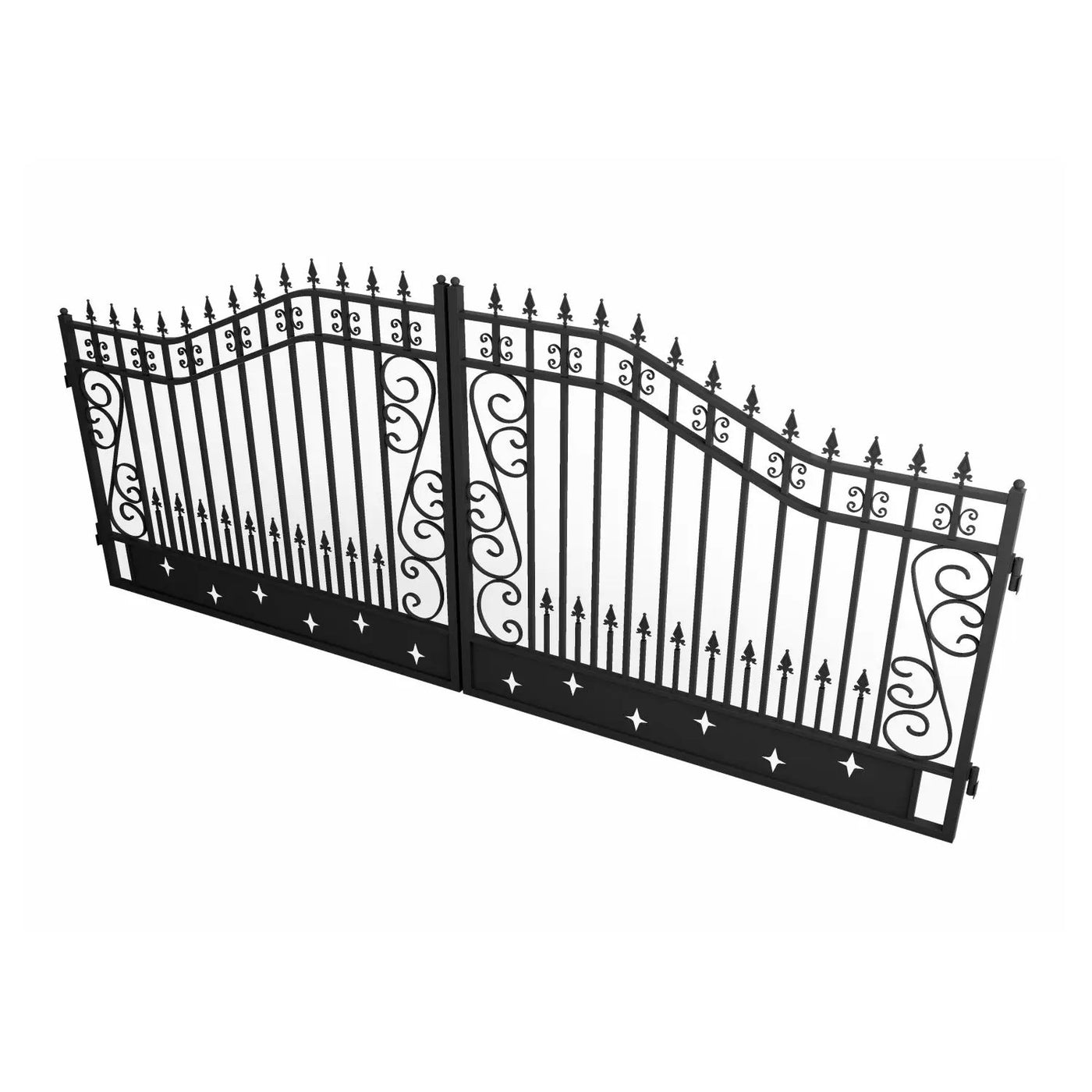 16x8 ft Dual Swing Driveway Gate with Star Pattern by Chery Industrial