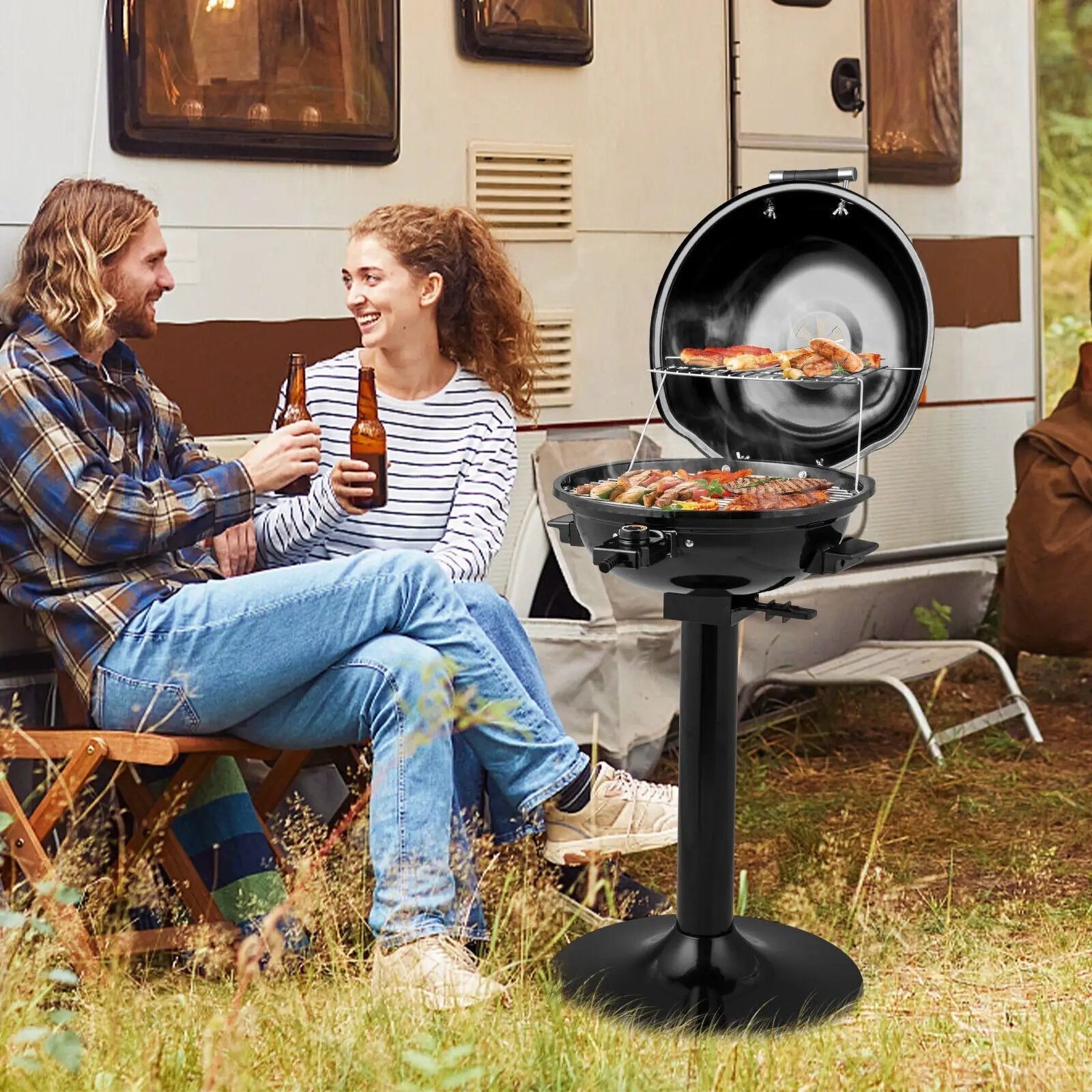 1600W Electric BBQ Grill with Removable Non by DirectDeals