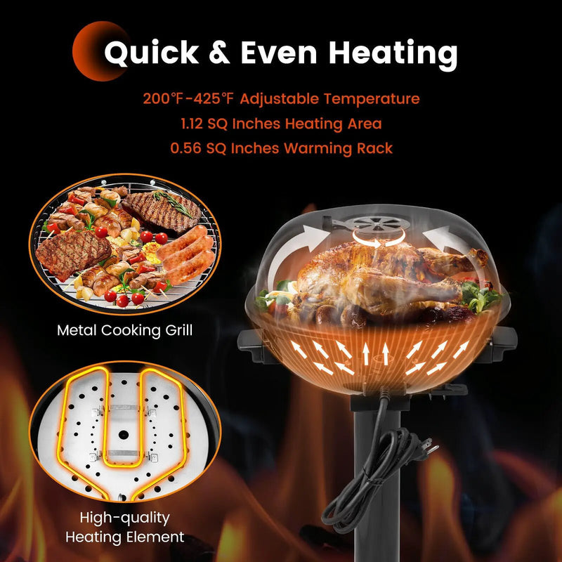 1600W Electric BBQ Grill with Removable Non by DirectDeals