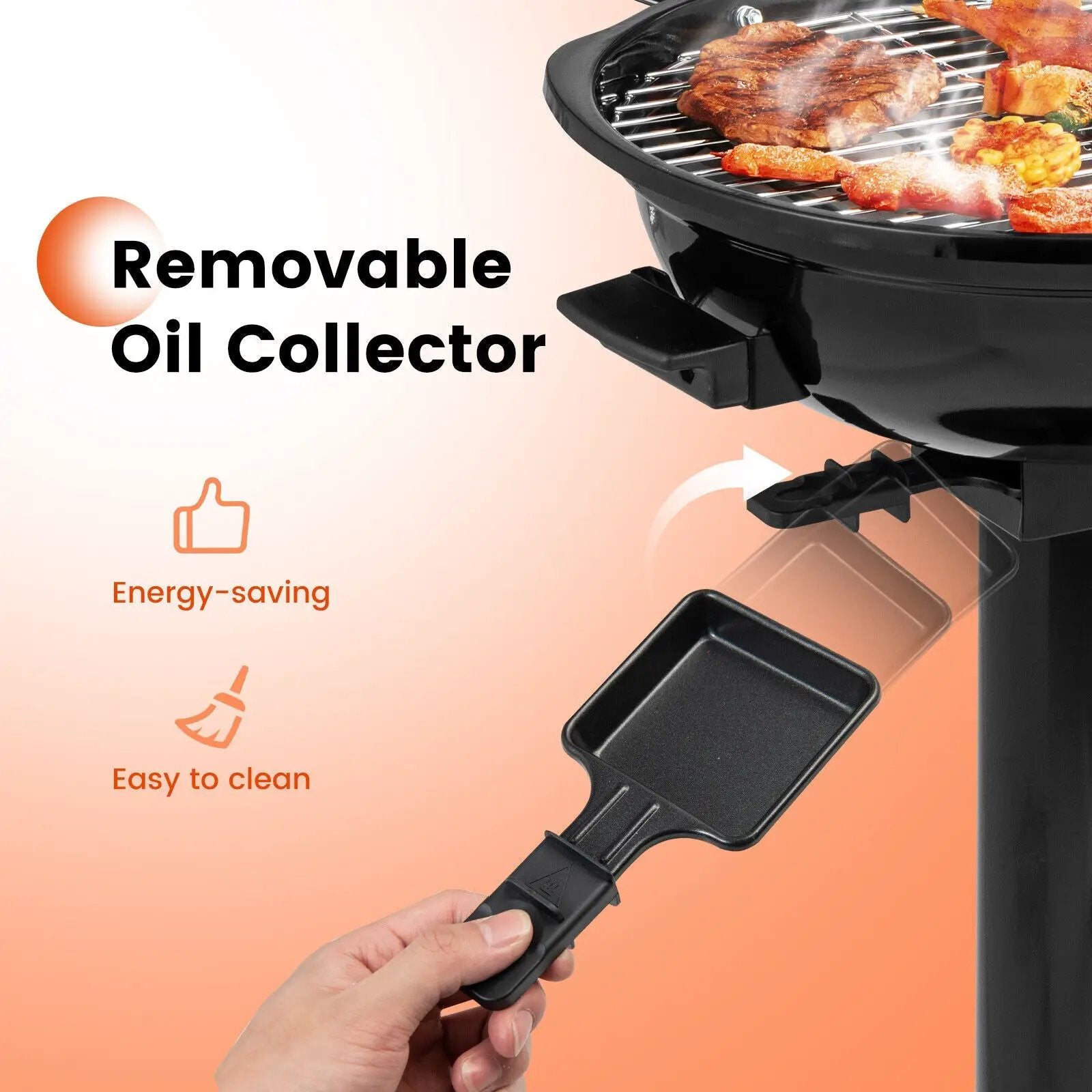 1600W Electric BBQ Grill with Removable Non by DirectDeals