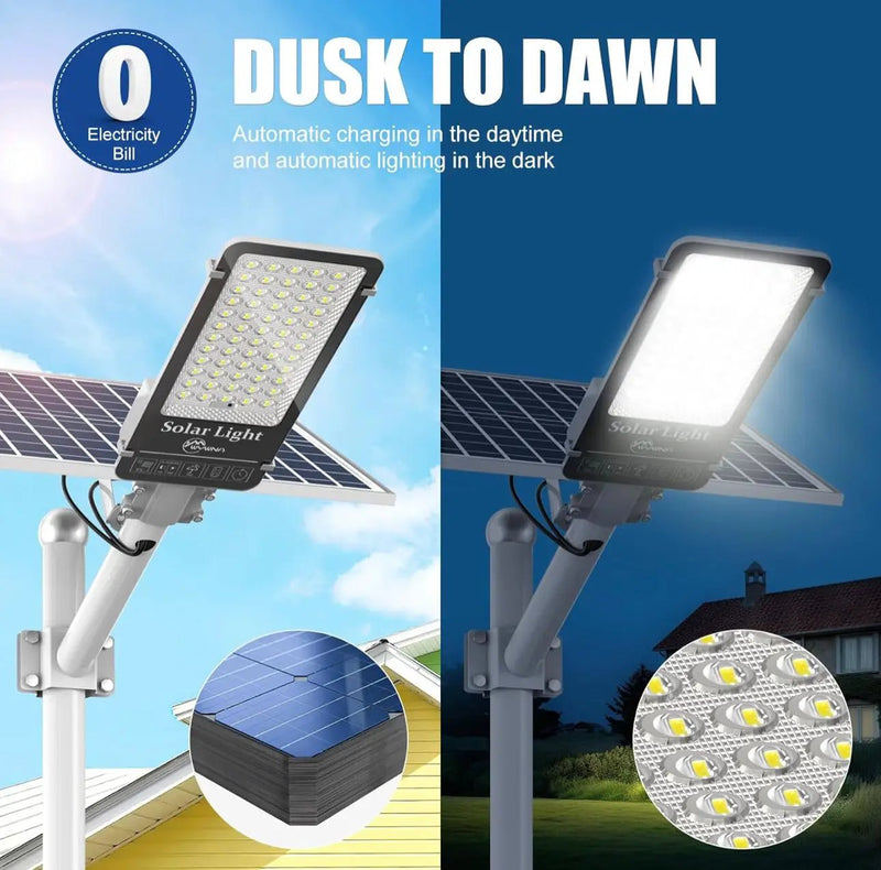 1600W Commercial Solar Street Lights Outdoor Waterproof 160000LM Dusk to Dawn by Outdoor Solar Outlet