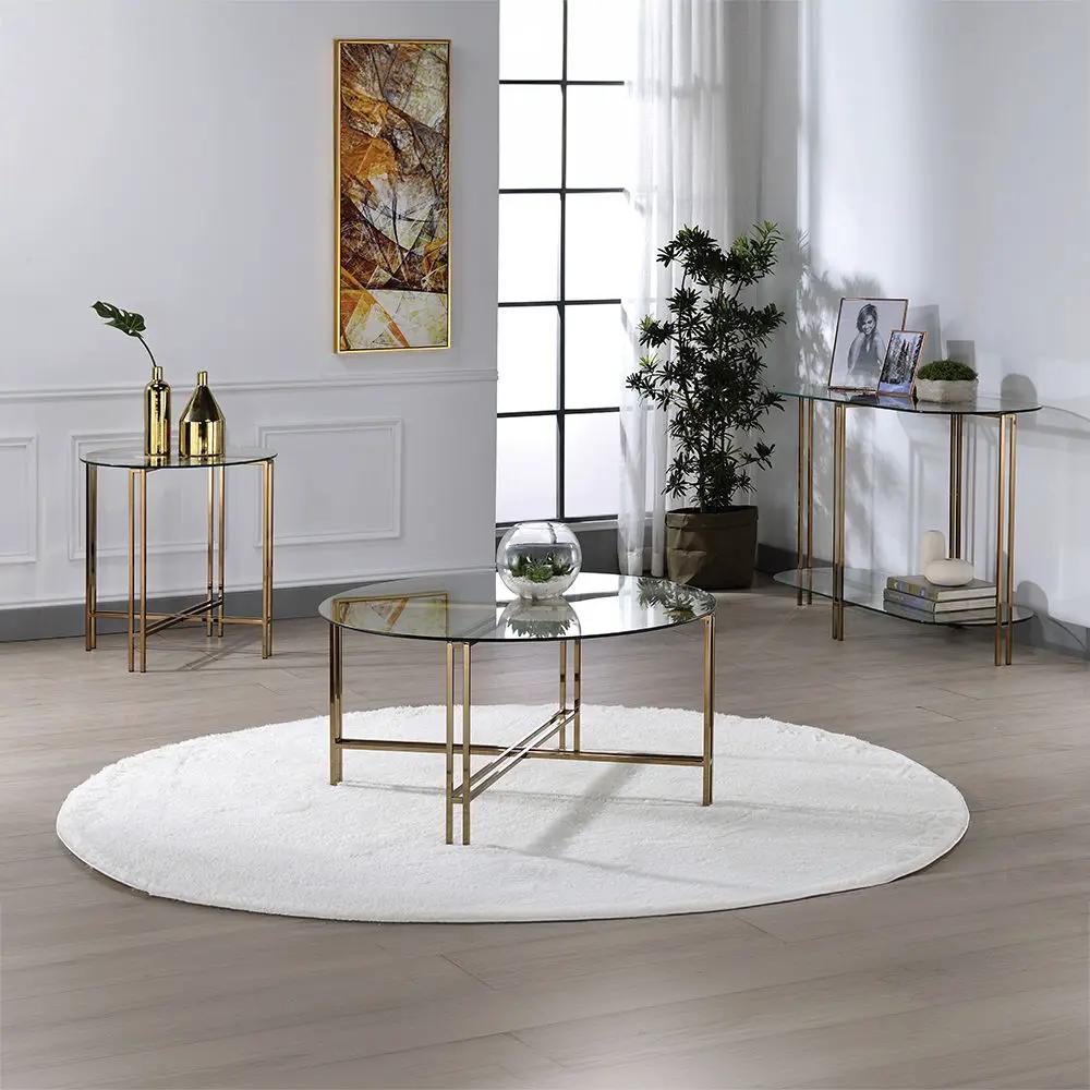 Veises - Sofa Table - Champagne by Unique Piece Furniture