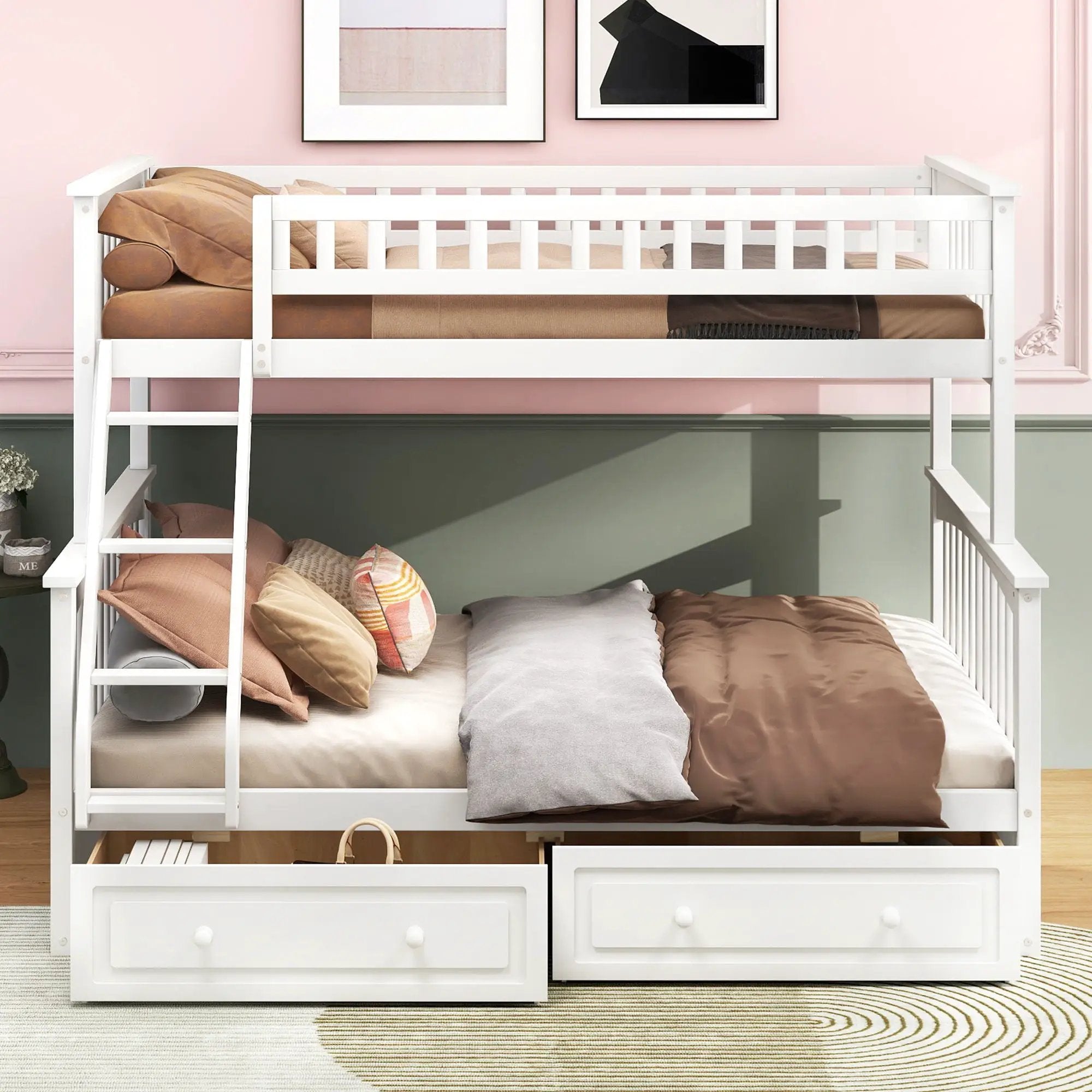 Bunk Bed With Drawers, Convertible Storage Bed by Unique Piece Furniture