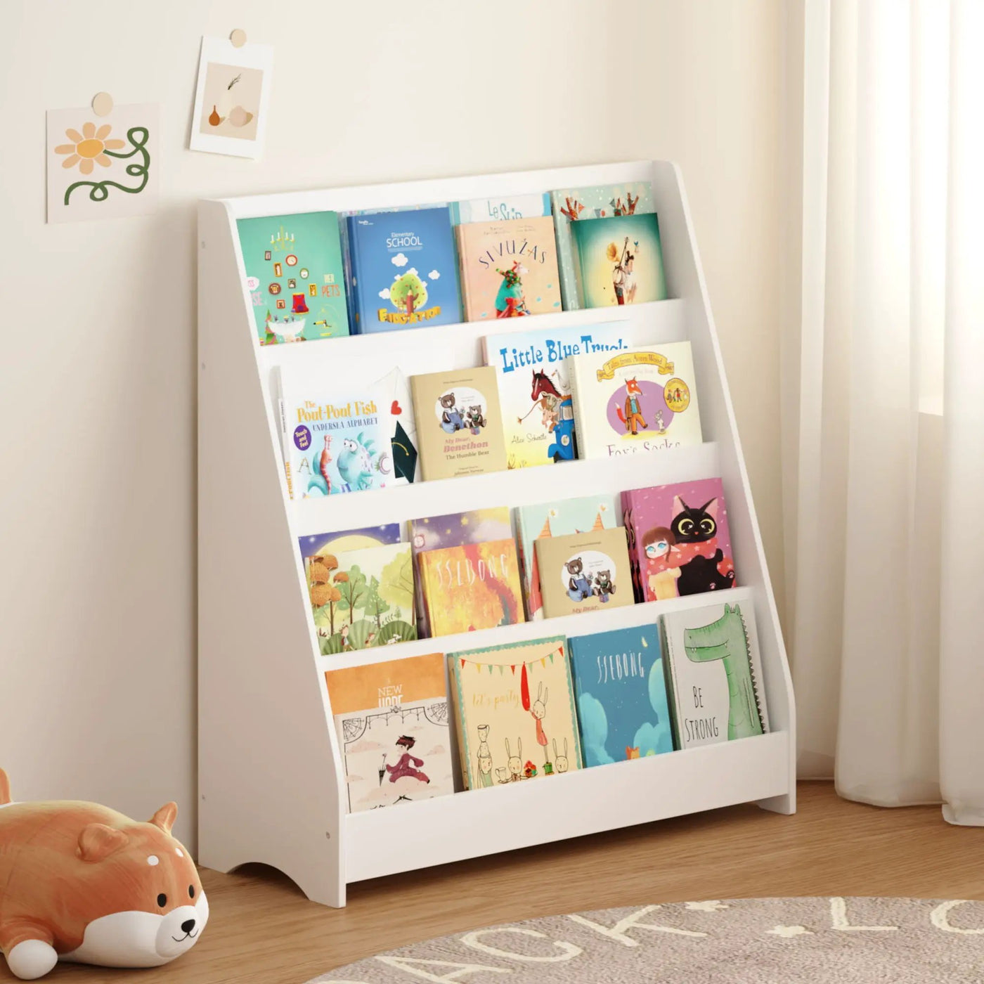 4 Tier Bookshelf, Toddler Book Display Shelves by HouseOfZazla