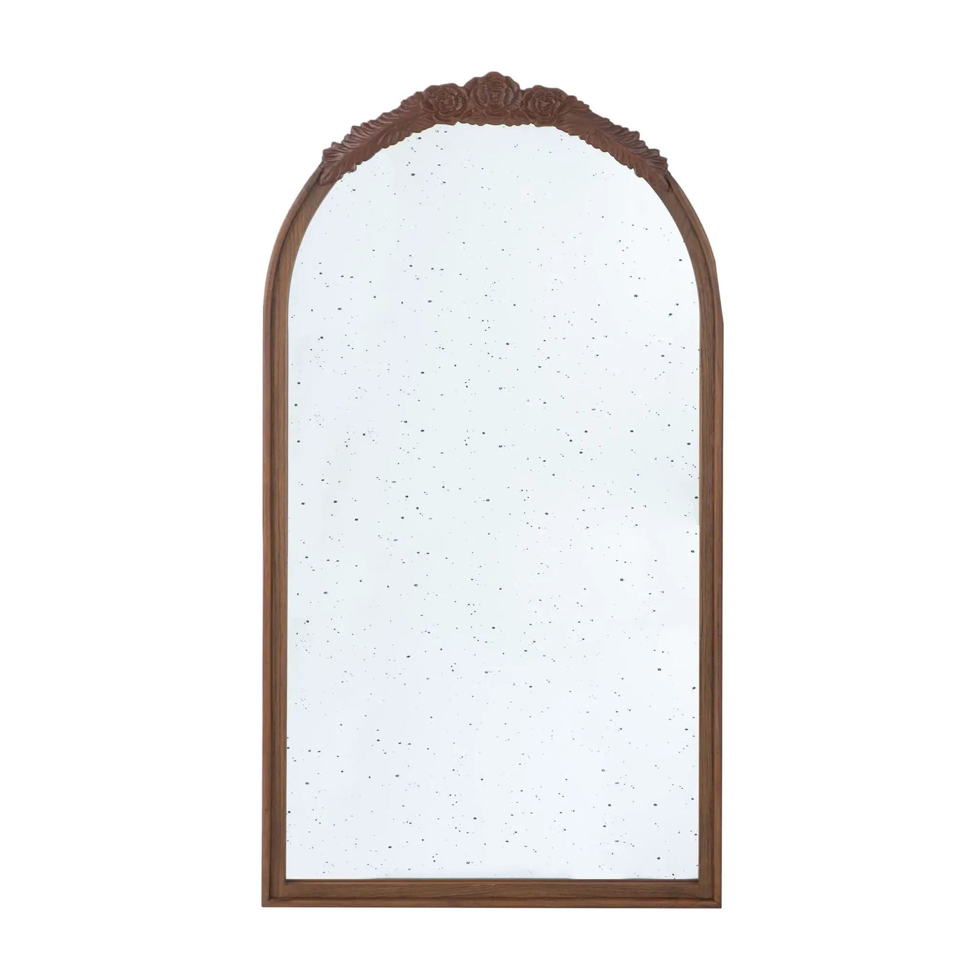 Hand Carved Rose Antique Mirror Frame, Wood Arch Mirror Wall Decor For Living Room by HouseOfZazla