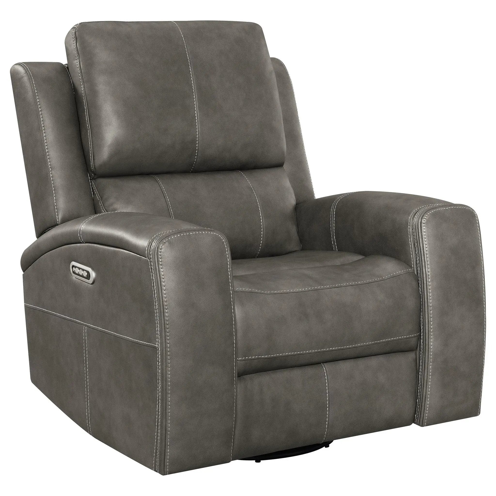 Brickston 3-piece Triple Power Reclining Sofa Set Charcoal by Unique Piece Furniture