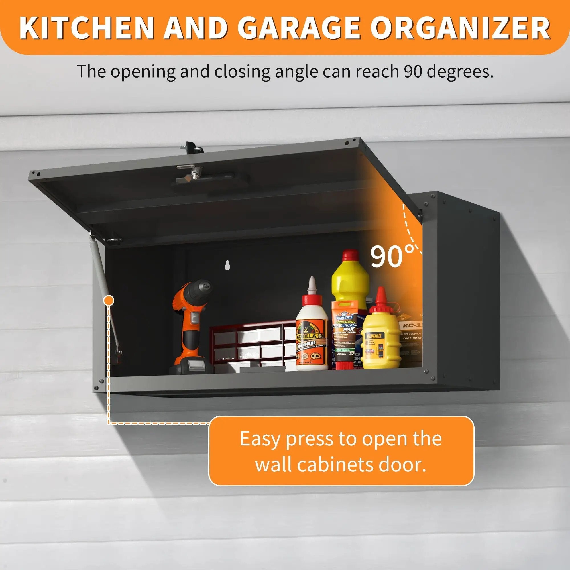 Heavy Duty, Metal Wall Mounted Tool Storage Cabinet Steel Metal Garage Storage Cabinet - Black / Gray by HouseOfZazla