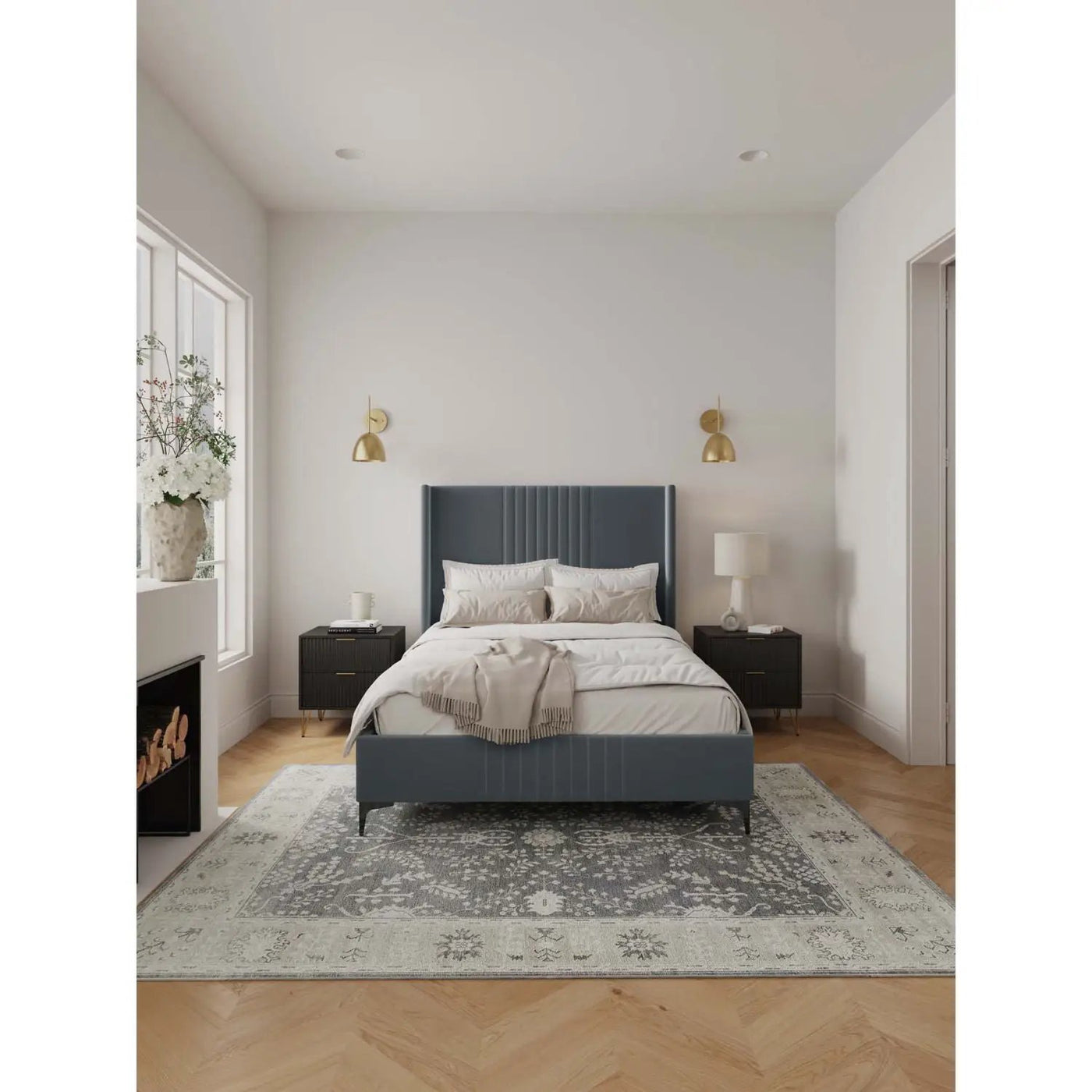 Promenade - Bed With Upholstered Headboard And Slats by HouseOfZazla