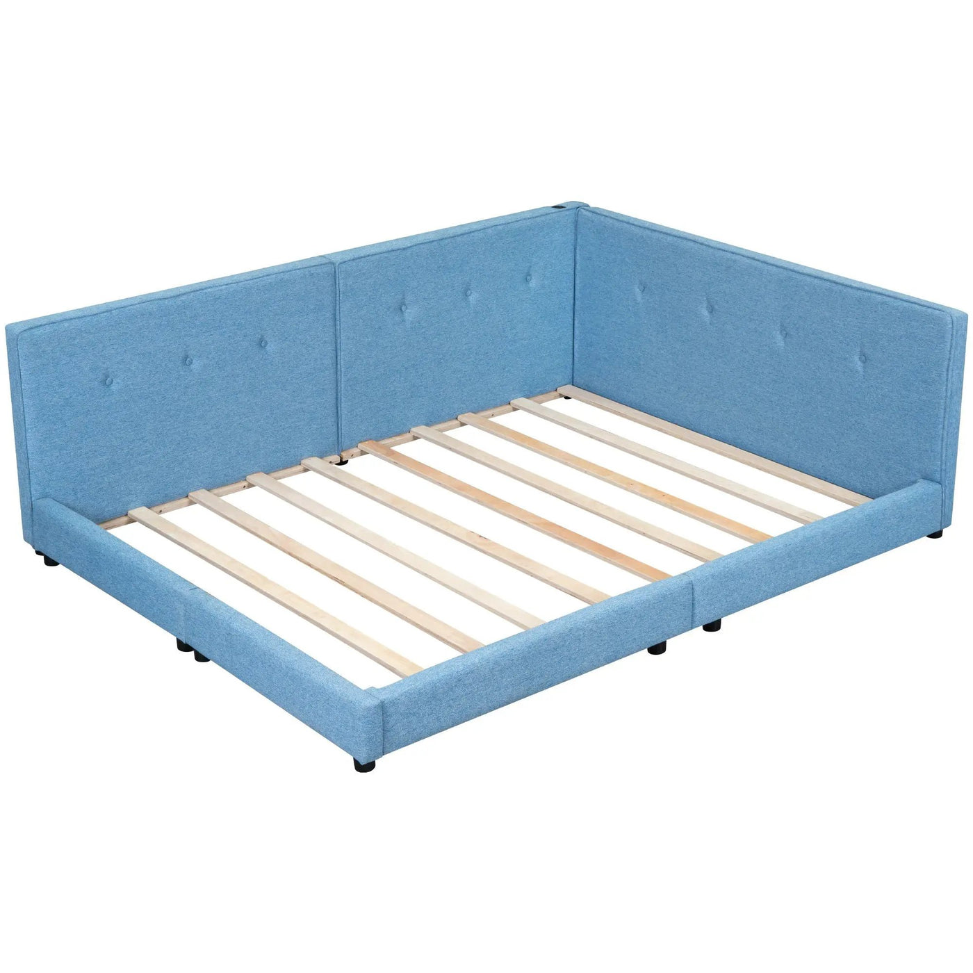 Modern Upholstered Platform Bed With USB Ports And LED Belt by HouseOfZazla