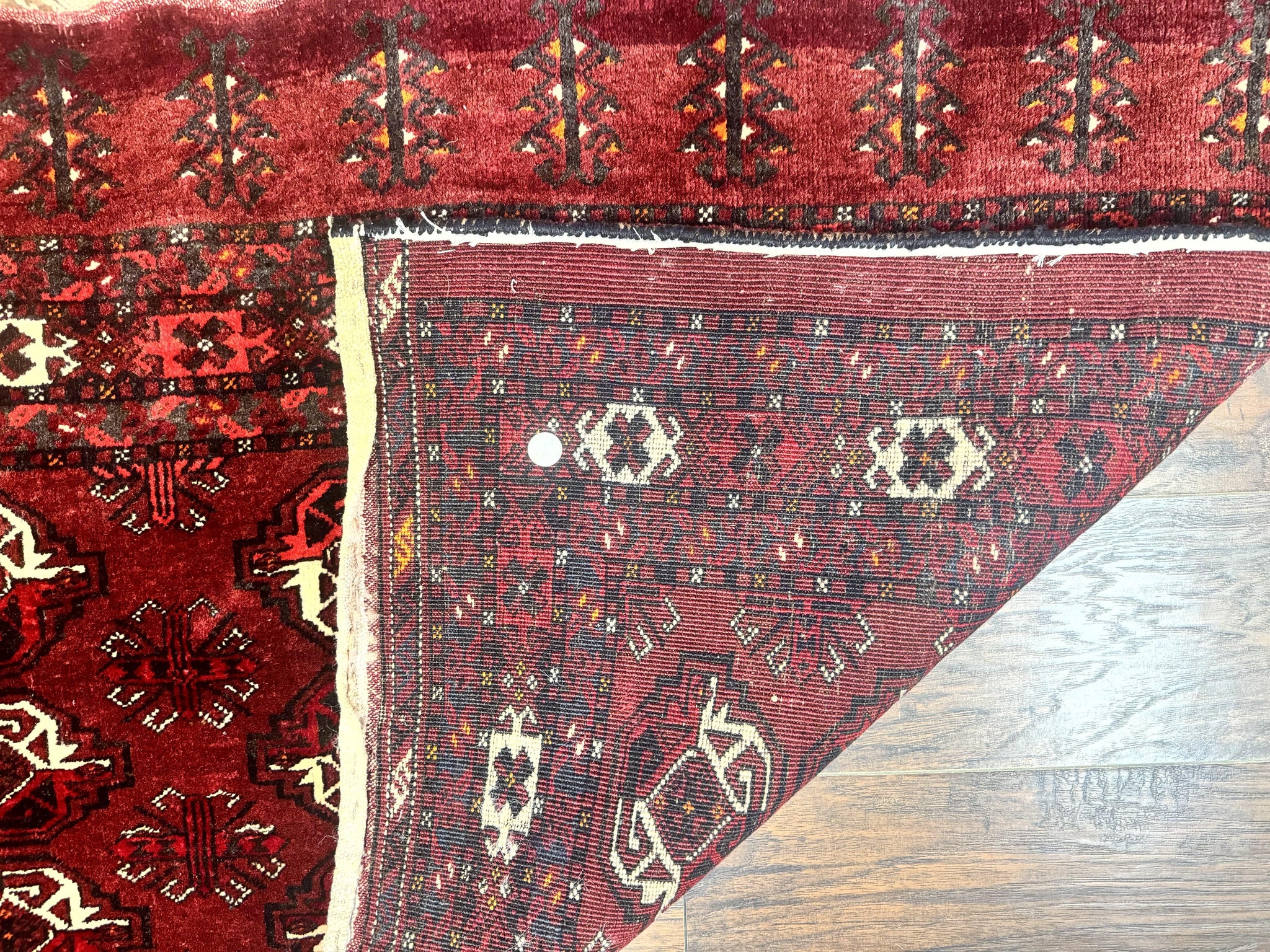 Antique Afghan Turkoman Mafrash Rug 3x5, Red, Hand Knotted, Wool, Tribal Collectible by Jewel Rugs
