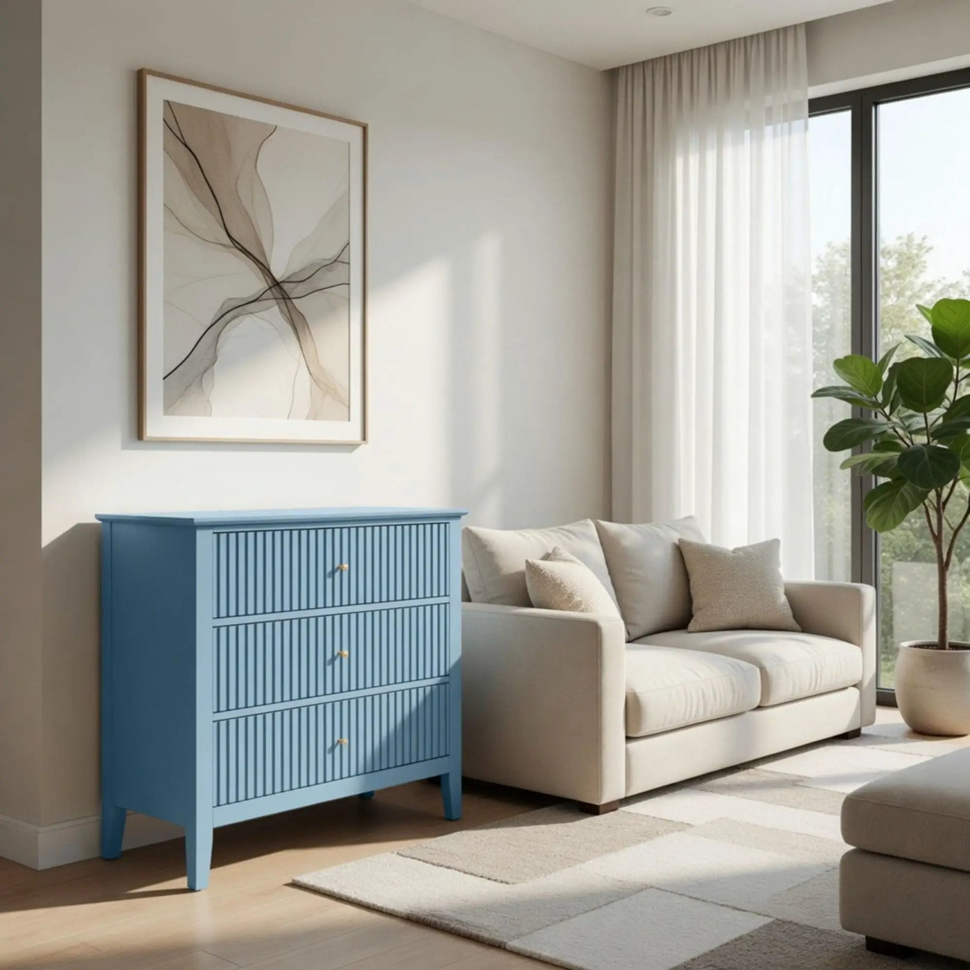 Fluted 3 Drawer Nightstand With Soft Close Slides by HouseOfZazla