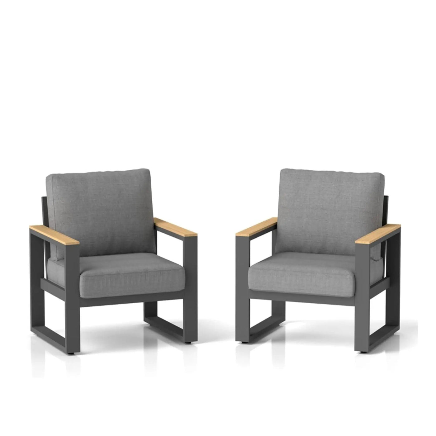 All-Weather Patio Armchairs With Thick Cushions (Set of 2) by HouseOfZazla