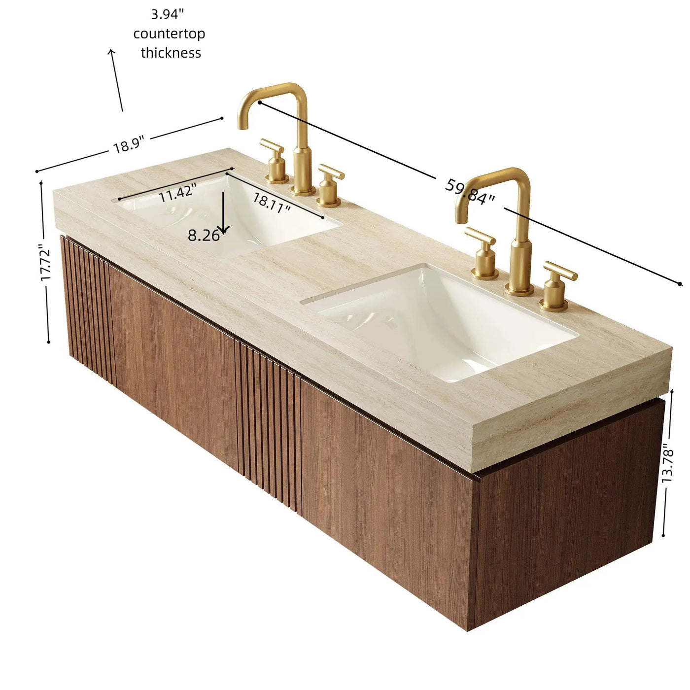 MURI 60" Bathroom Vanity & Sink by HouseOfZazla