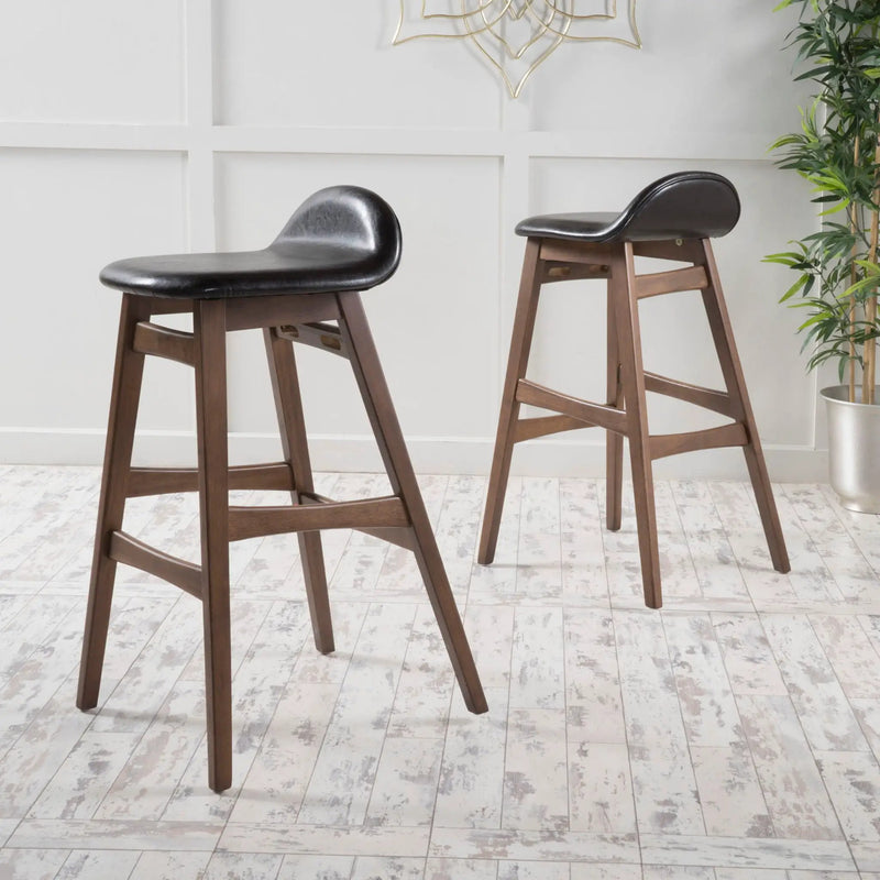 Contemporary Bar Stool With Stylish Seat And Small Backrest by HouseOfZazla
