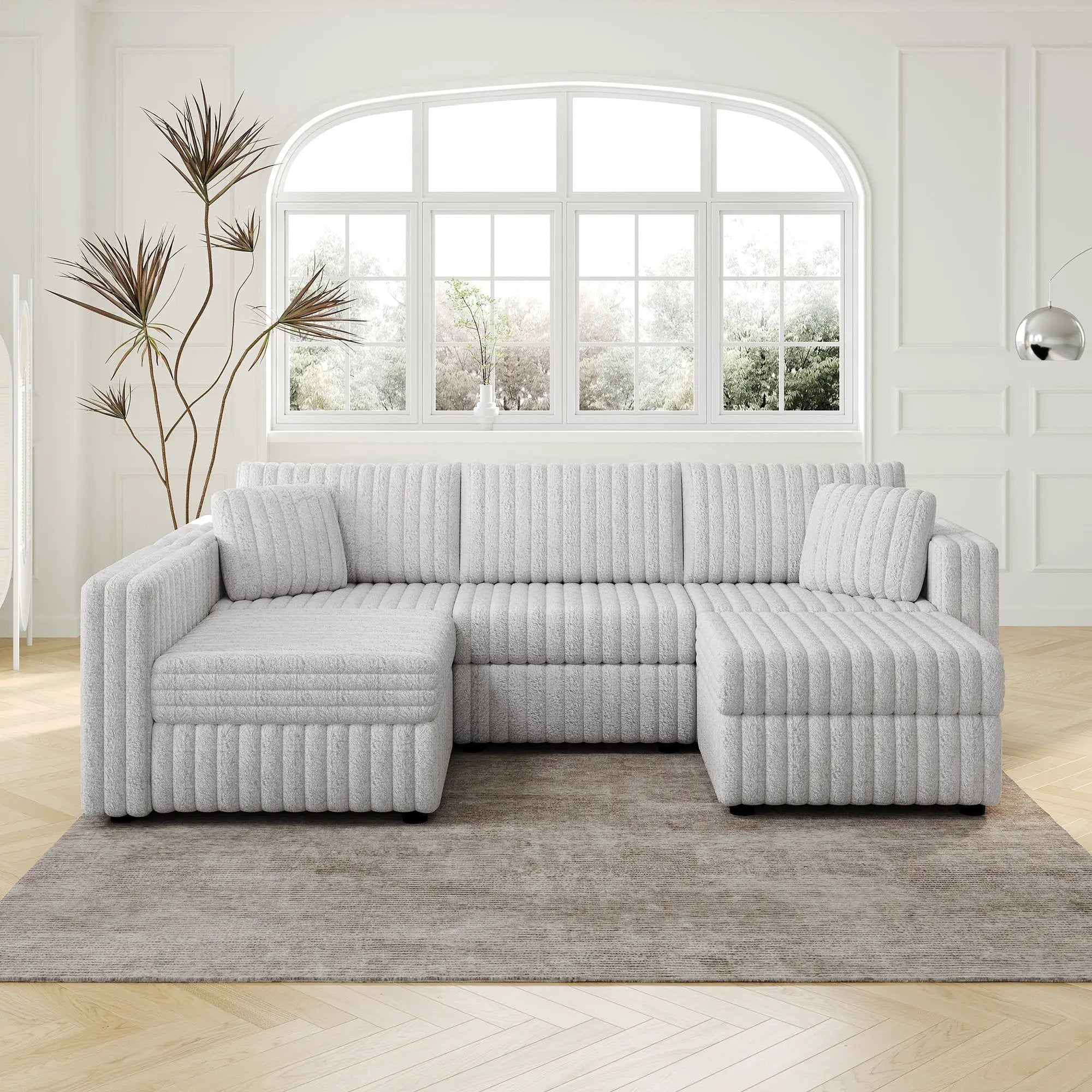 106.3" U-Shaped 4-Person Sofa with Ottoman by HouseOfZazla