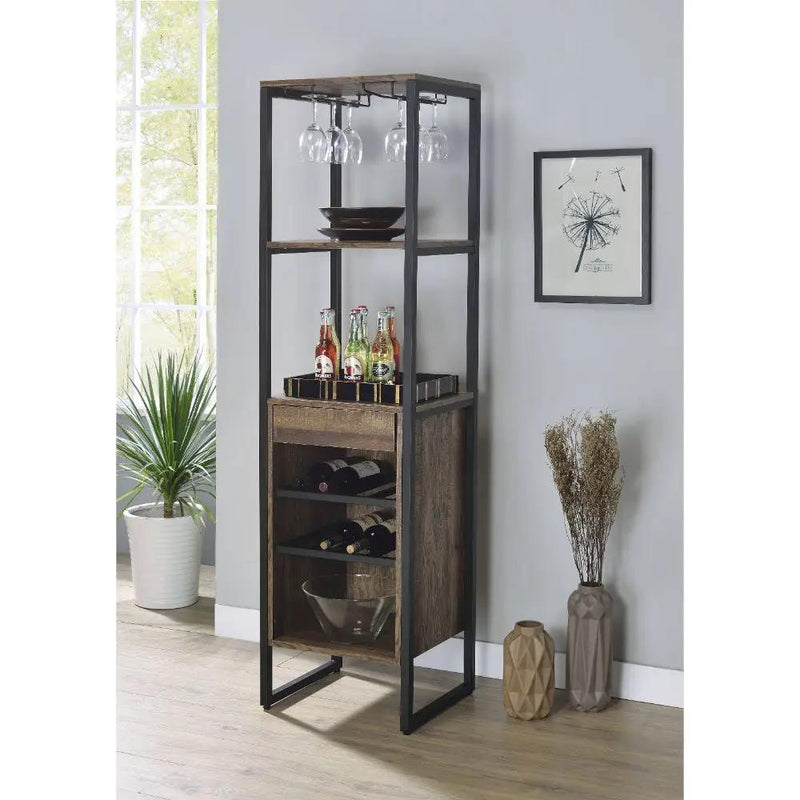 Narik - Wine Rack - Weathered Oak by Unique Piece Furniture