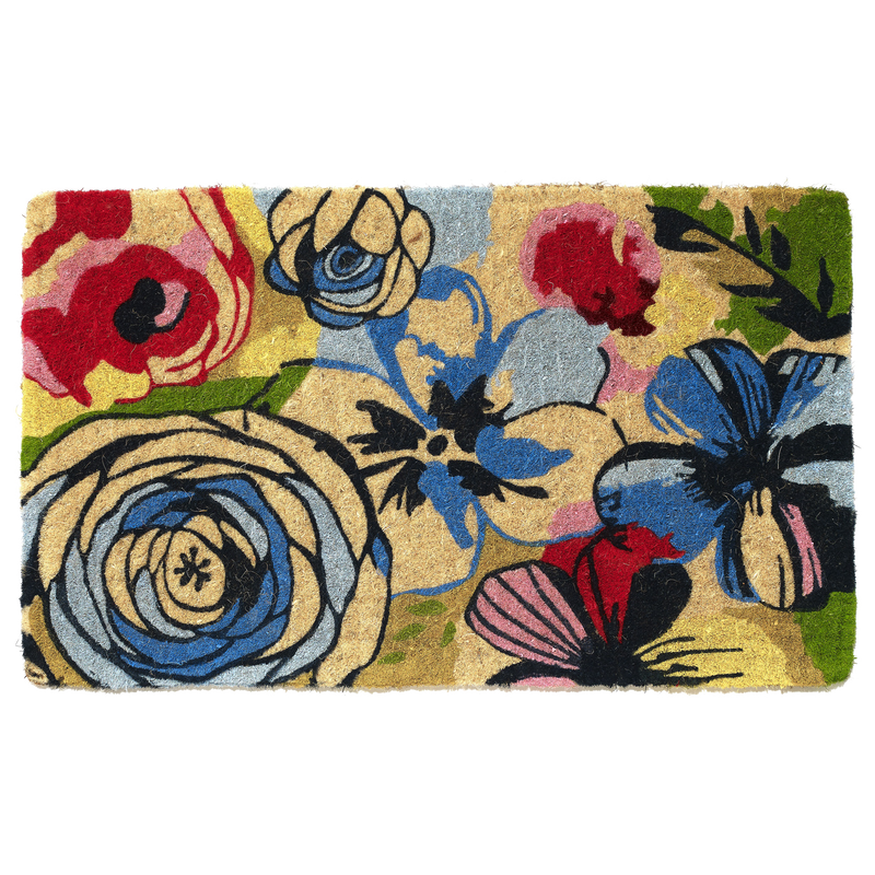 Watercolor Floral Coir Doormat by Fab Habitat