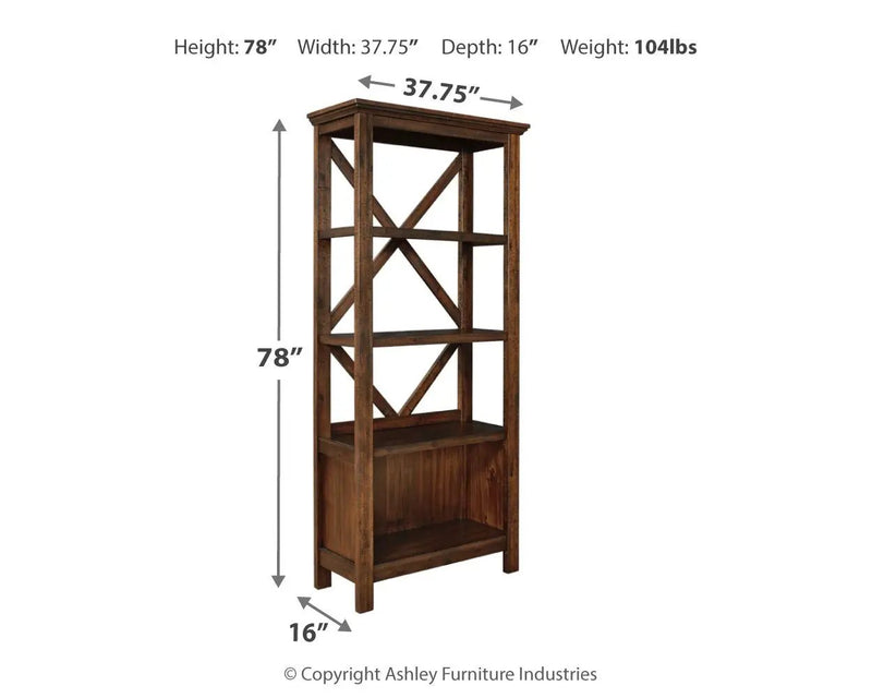 Baldridge - Large Bookcase - Rustic Brown by Unique Piece Furniture