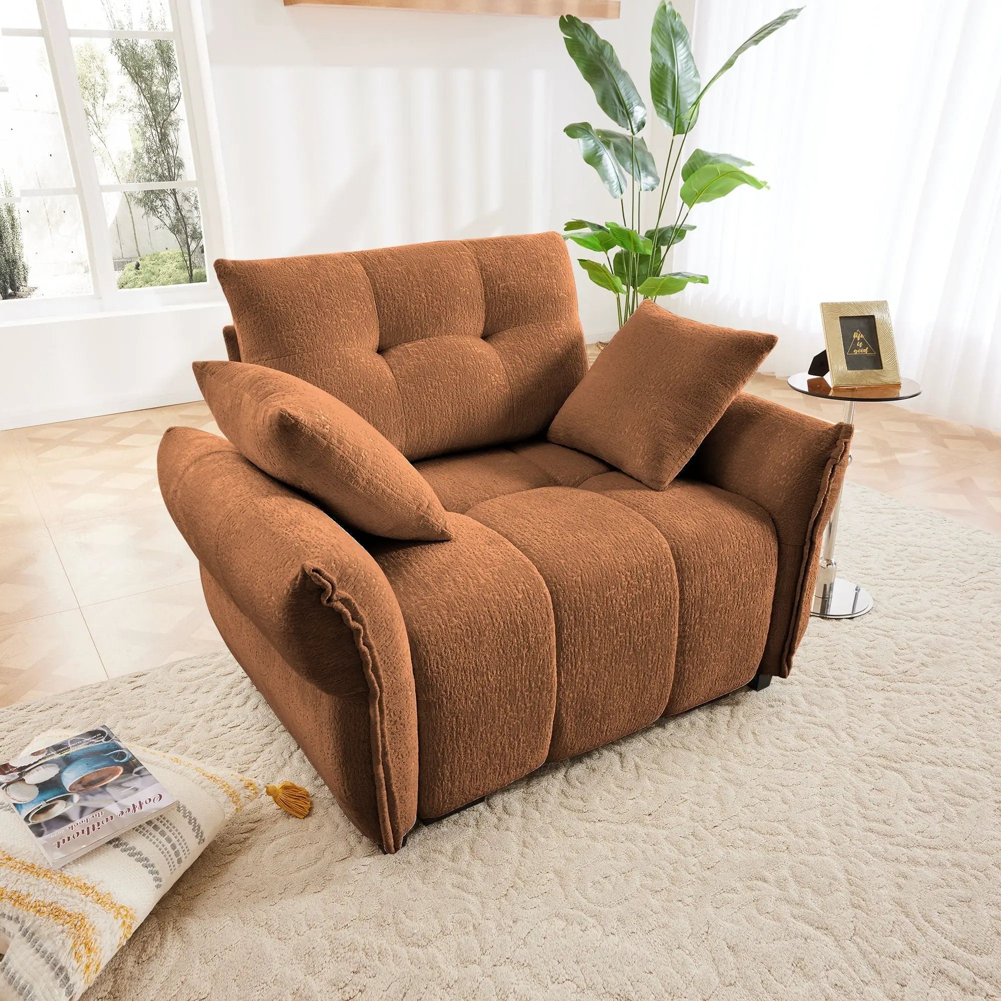 Modern Ergonomic Single Seater Sofa With High Resilience Cushions by HouseOfZazla