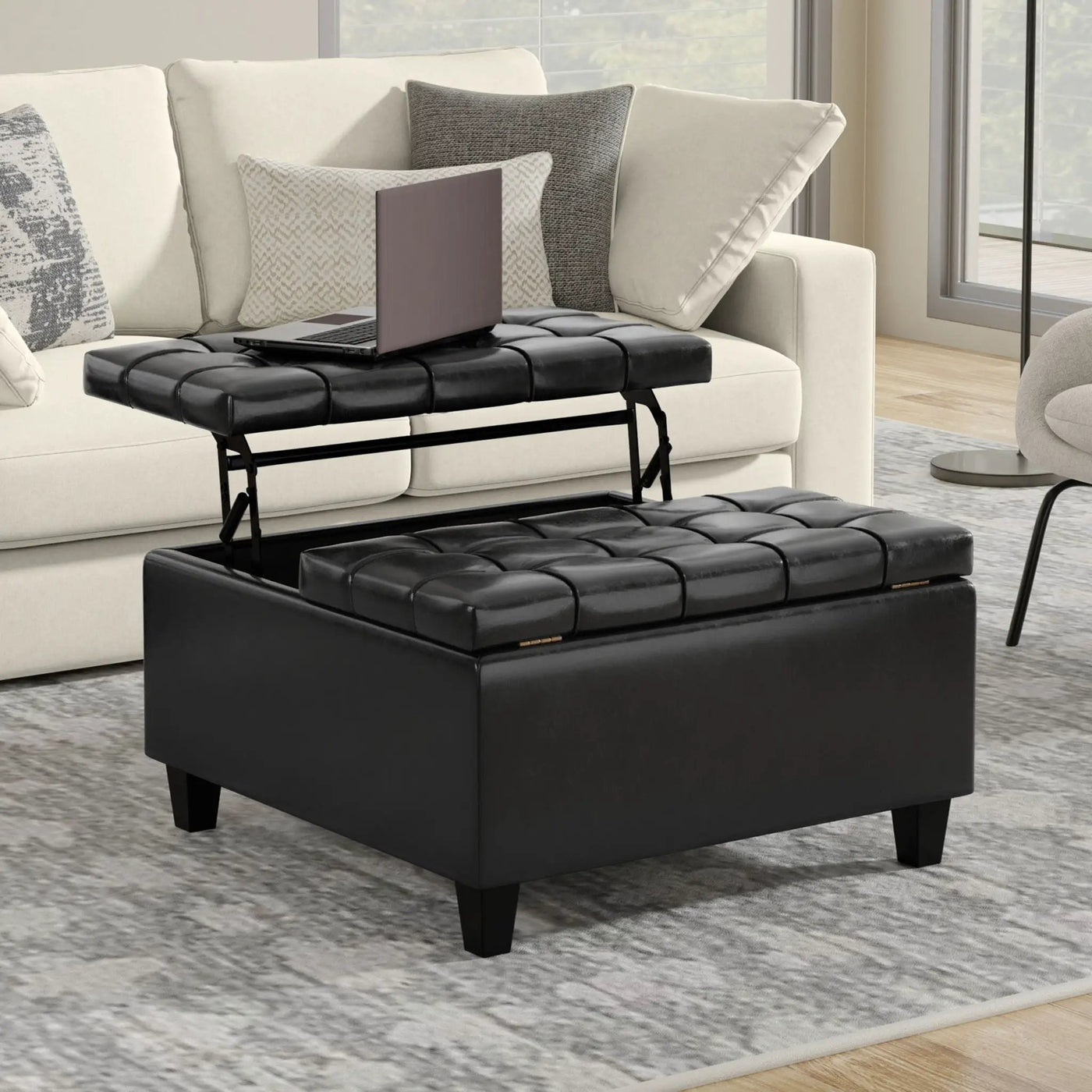 Harrison - Upholstered Coffee Table Storage Ottoman by HouseOfZazla