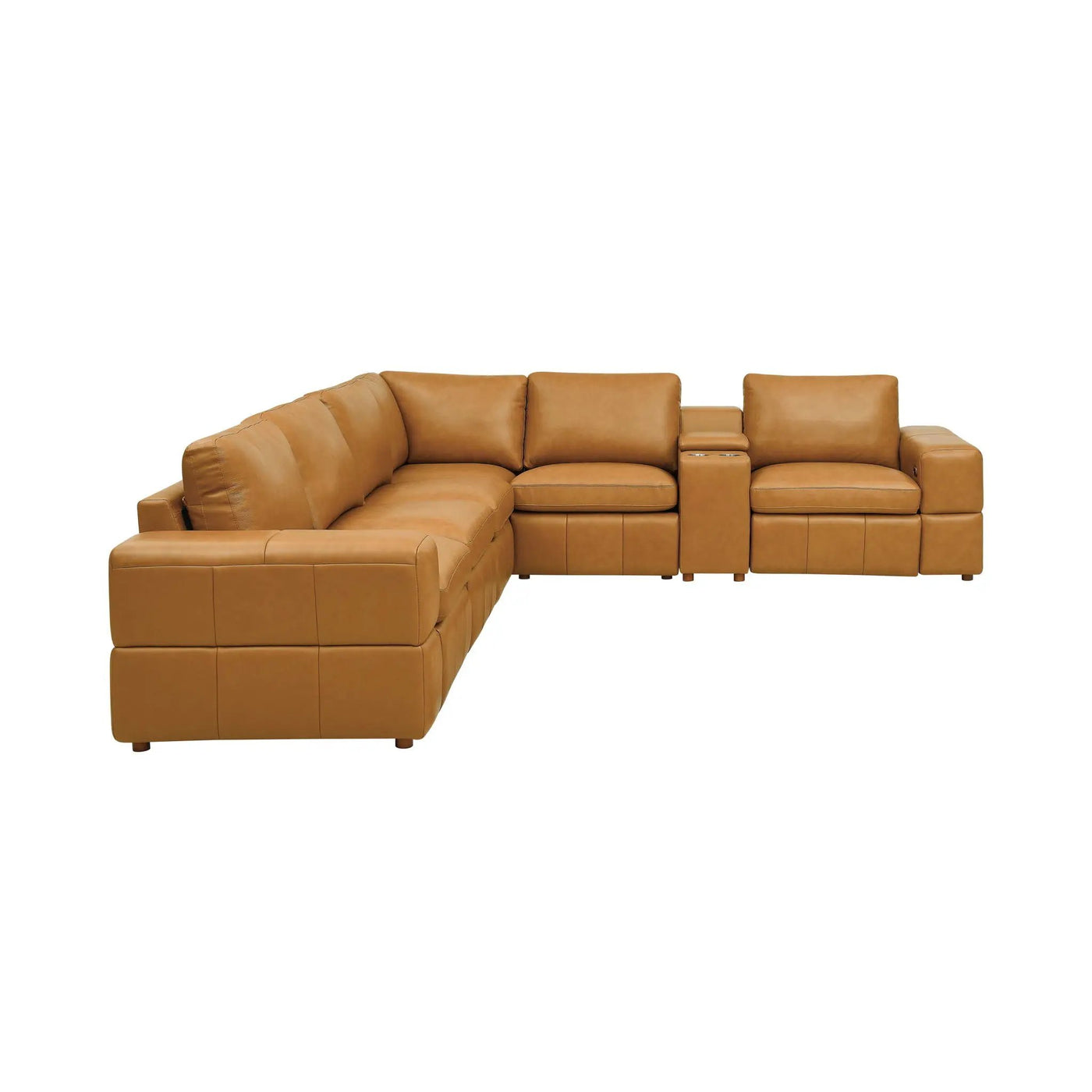 Upholstered Large Arms Sectional With Recliner Seats by Unique Piece Furniture